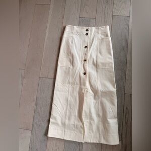 MM Lafleur Cream Maxi Pencil Skirt